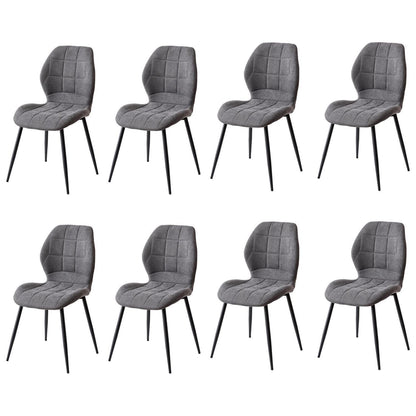 Esszimmerstuhl Set Grau – 8 gepolsterte Stühle im Nordic Stil