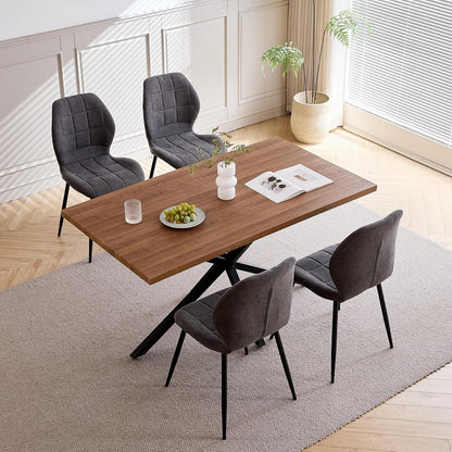 Esszimmerstuhl Set Grau – 8 gepolsterte Stühle im Nordic Stil