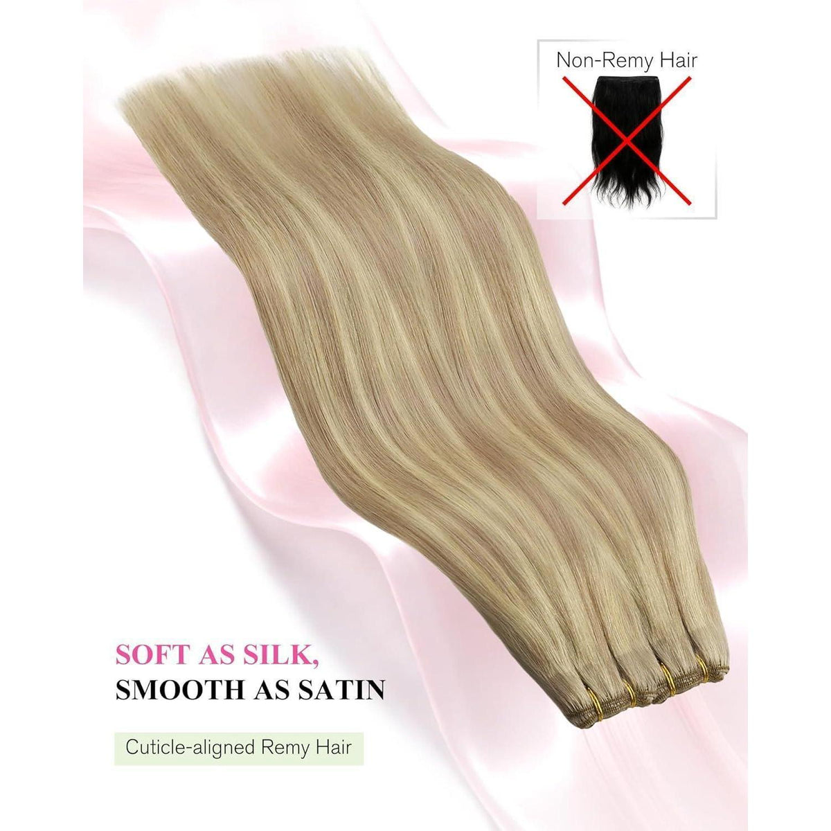 Blond Tressen Extensions Echthaar 45cm 100g 18/613