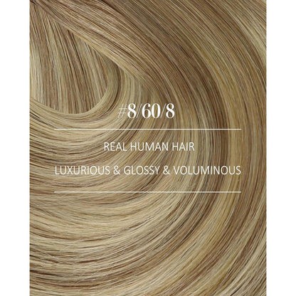 Echthaar Clip-in Extensions Ombre Hellbraun-Blond 30cm