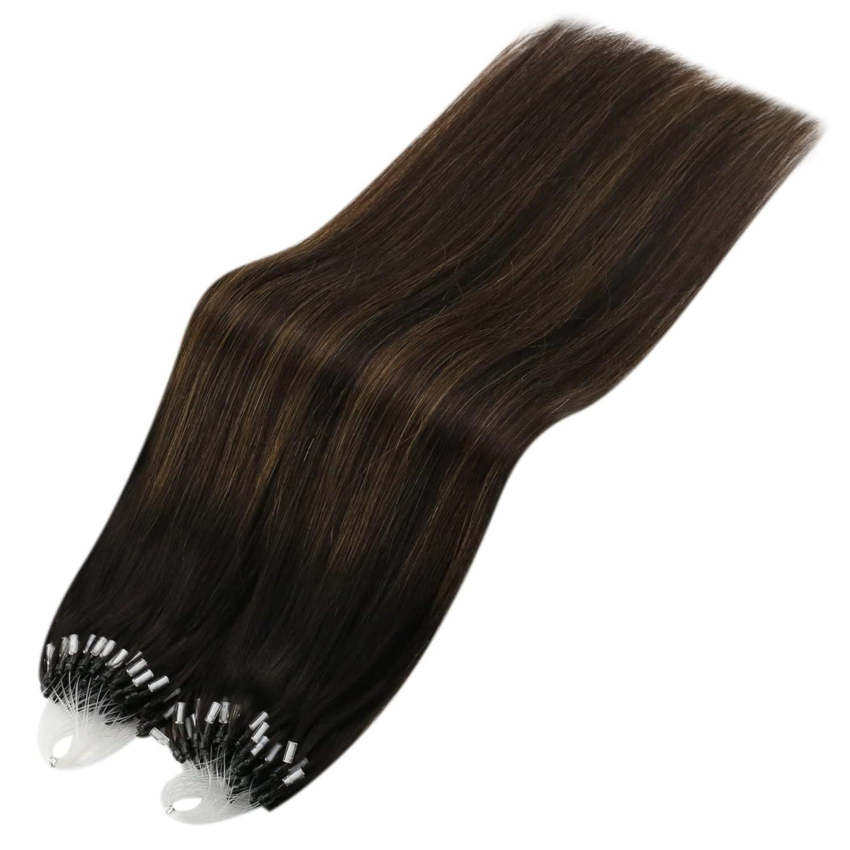 Echthaar Microring Extensions Braun Balayage 50-55cm