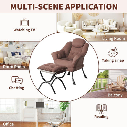 Bequemer Sessel mit Hocker – Modernes Lounge-Design