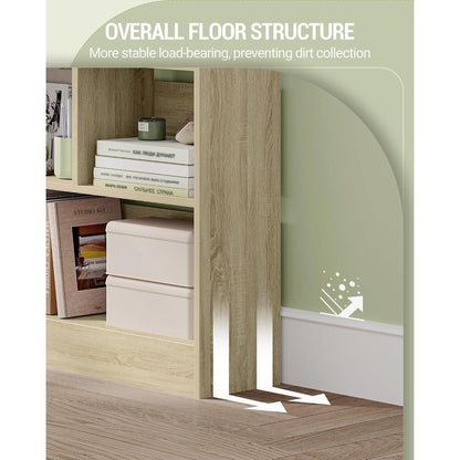 Bücherregal 7 Fächer Eichenbeige – Standregal für Wohnzimmer