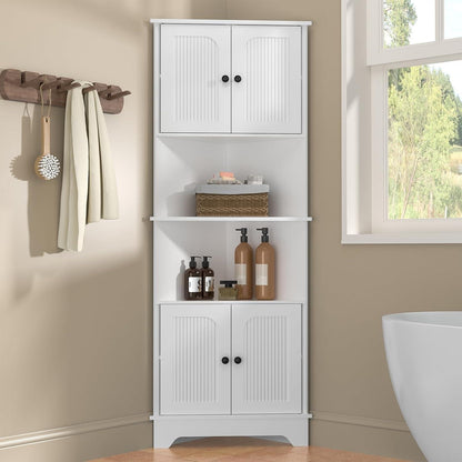 Eckschrank 173 cm mit 2 Türen & Regalen – Küchenturm für Küche, Wohnzimmer
