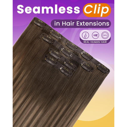Echthaar Clip-in Extensions Ombre Blond 40cm
