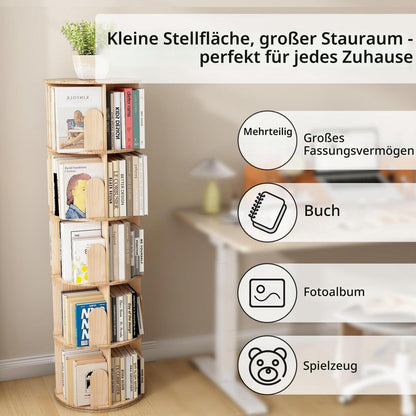 Drehbares Kinderbücherregal aus Massivholz, 5 Ebenen