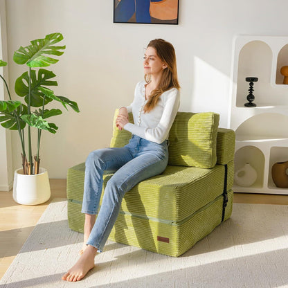Klappsofa mit Schlaffunktion – Vielseitiges Bodensofa Hellgrün