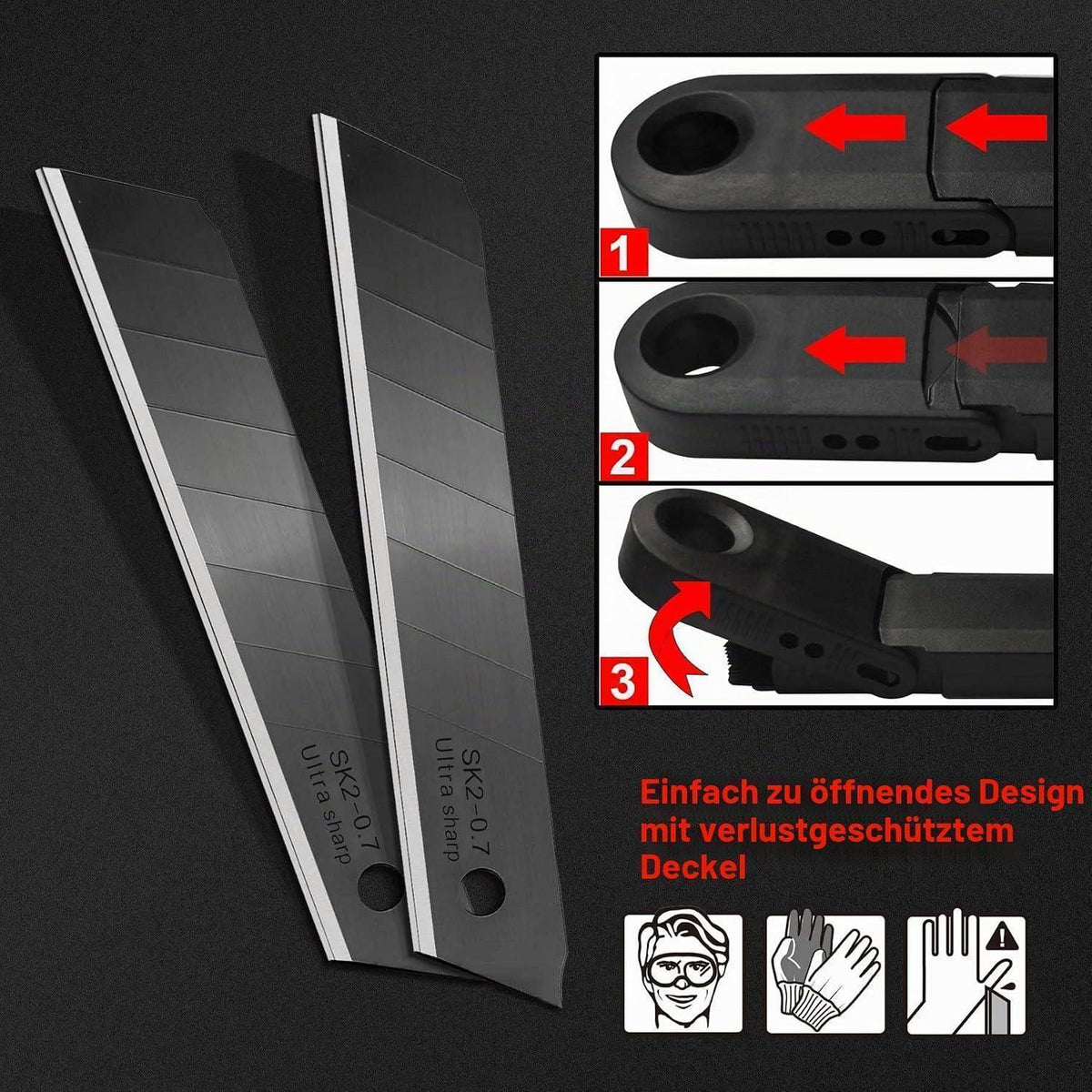 18mm Cuttermesser Klingen SK2 – 10er Pack Abbrechbar