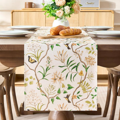 Tischläufer 33x183 cm Frühling Blumen & Blätter Deko