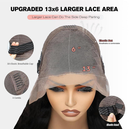 Echthaar Perücke 13x6 Spitze Gerade Damen 32 Zoll