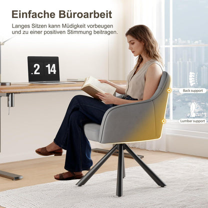 Drehbare Esszimmerstühle 2er Set mit Samt & Armlehnen