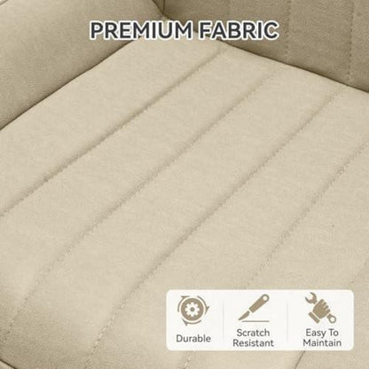 Esszimmerstühle 4er Set | Beige Polsterstühle mit Sitzkissen