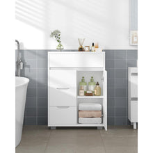 Hzuaneri Badschrank mit Verstellbarem Innenraum & 4 Schubladen