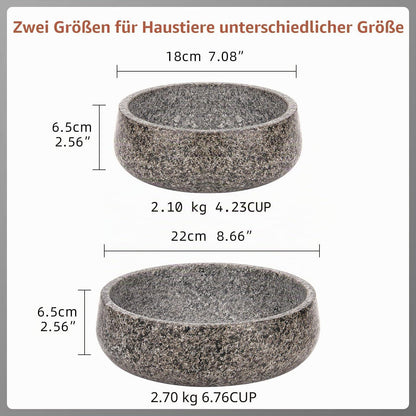 Granit Hundenapf Grau | Stabil & Rutschfest für Hunde & Katzen