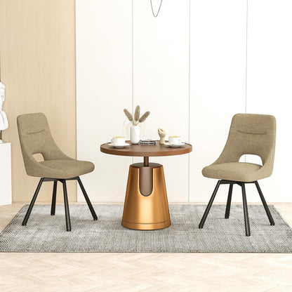 Drehbarer Esszimmerstuhl Set 6, Modern & Gepolstert, Khaki