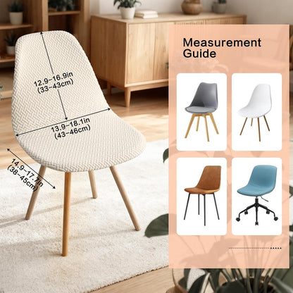 Stuhlhussen 6er Set Jacquard – Stretchbezug für Esszimmerstühle