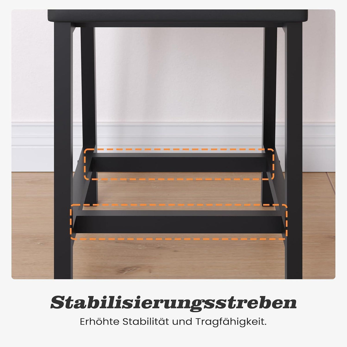 Esszimmerstühle 2er Set Vintage Braun, Metallgestell & Polsterung