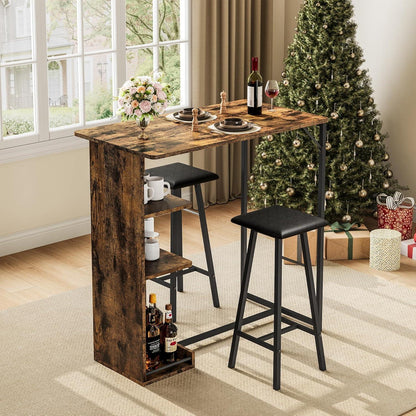 Litake Bartisch Set mit Hockern – Industrie-Stil für Küche & Bar