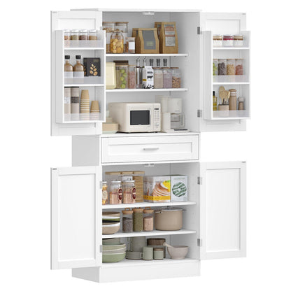 Weißer Buffetschrank mit 4 Türen & flexiblen Regalen