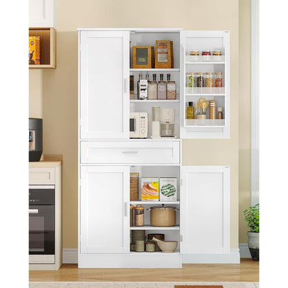 Weißer Buffetschrank mit 4 Türen & flexiblen Regalen