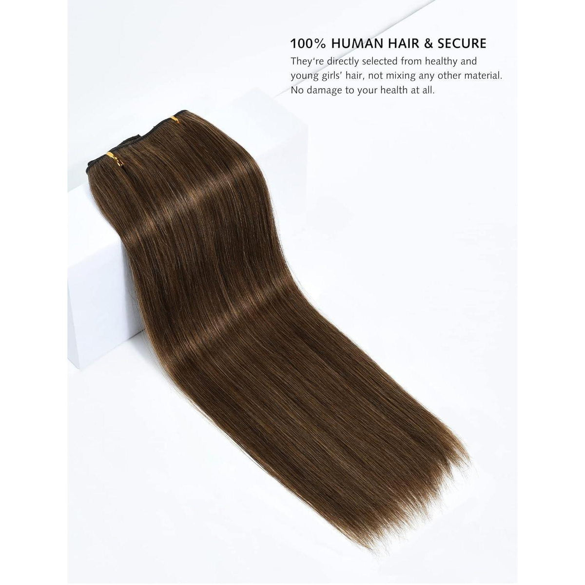 Echthaar Clip-In Extensions – Mittelbraun 10 Zoll