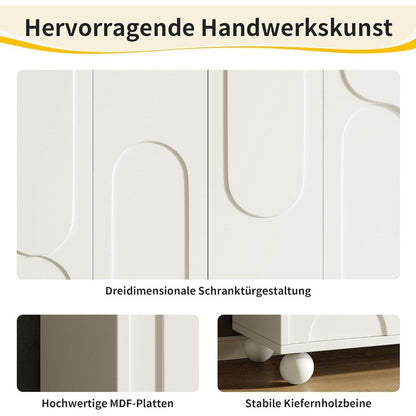Weißes Sideboard mit Stauraum & Schubladen – 120x35x71 cm