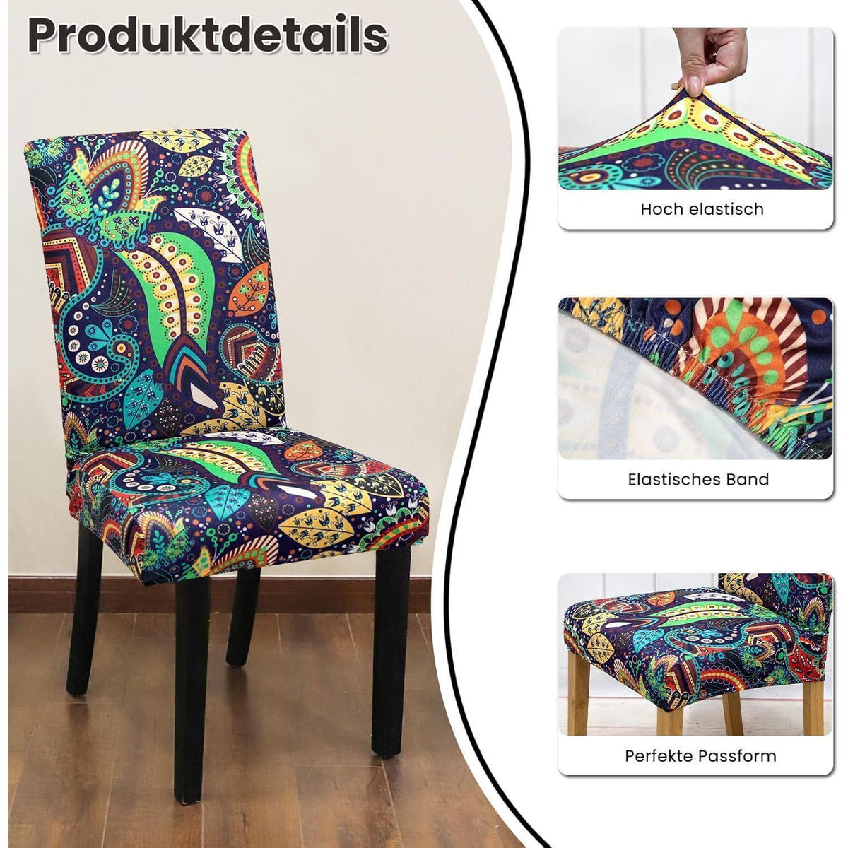 Stretch Stuhlhussen 6er Set – Elastische Möbelbezüge für Esszimmerstühle