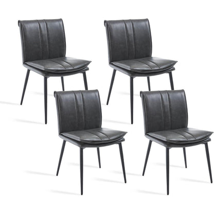 Esszimmerstühle Set 4 Grau – Polsterstuhl mit Kissen