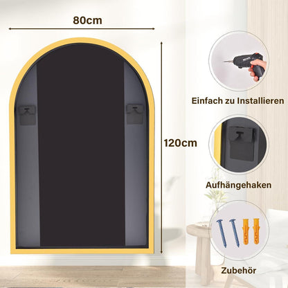 Bogen Wandspiegel 120x80cm Aluminium – Modern & Elegant
