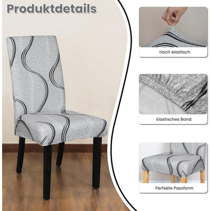 Stretch Stuhlhussen 4er Set – Elastische Möbelbezüge für Stühle