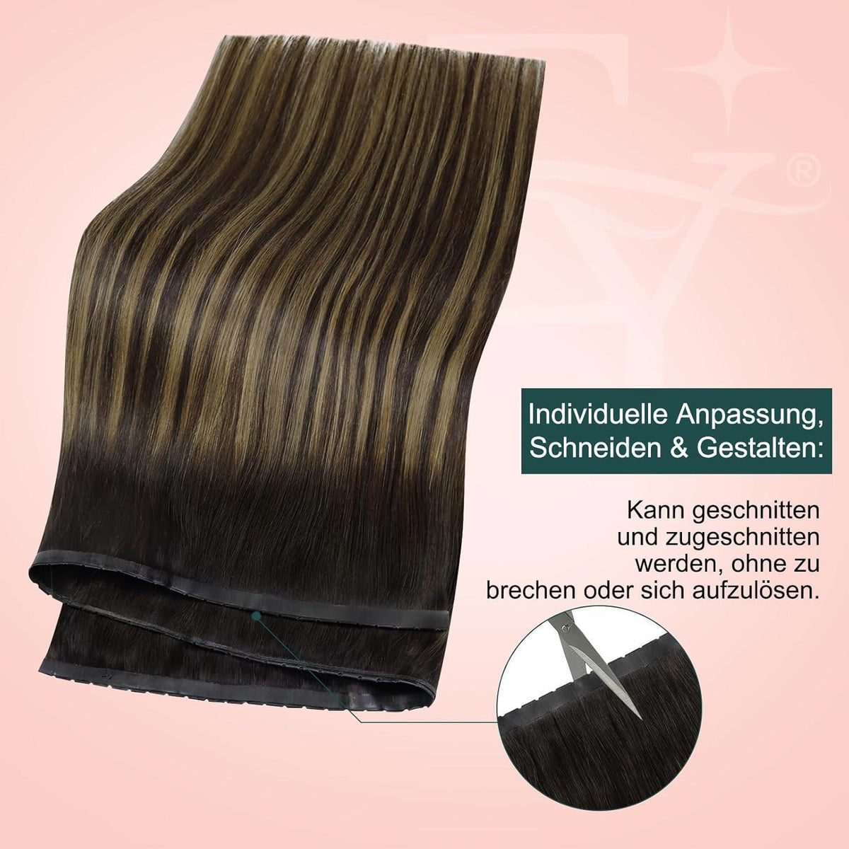 Braun Ombre Butterfly Tressen Echthaar 60cm