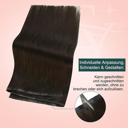 Butterfly Tressen Echthaar Braun – Haarverlängerung 40cm