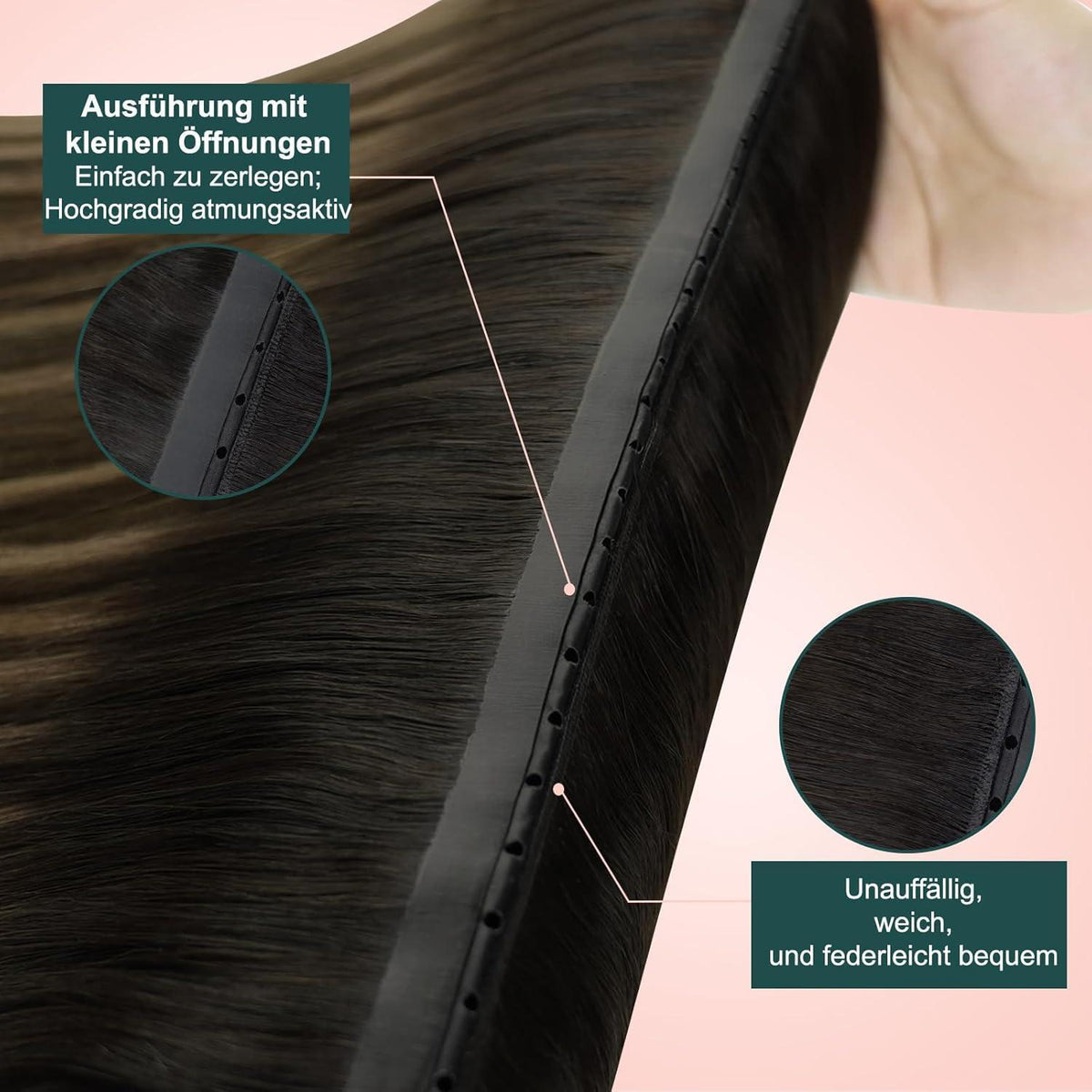 Echthaar Tressen Ombre Braun #2/8/2 – 55cm