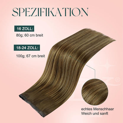 Ombre Blond Echthaar Tressen Braun Karamel Blond 55cm