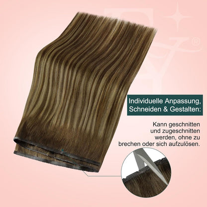 Ombre Blond Echthaar Tressen Braun Karamel Blond 55cm