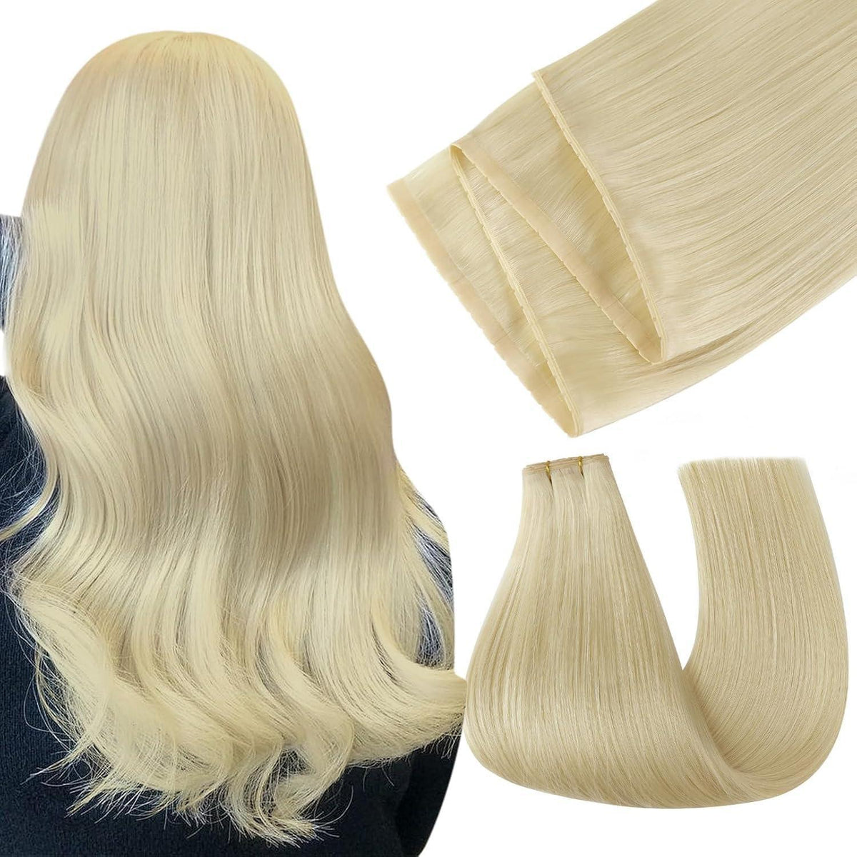 Blond Butterfly Haarverlängerung Echthaar 40cm