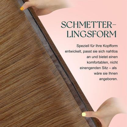 Orangene Butterfly Tressen Echthaar 60cm – Weich & Vielseitig