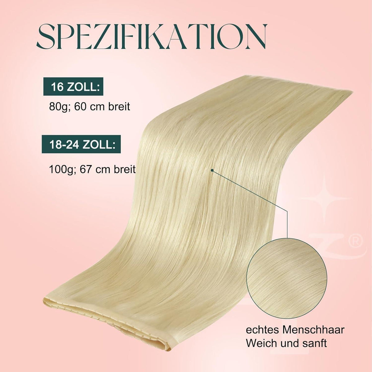 Blond Butterfly Tressen Echthaar #60 – 55cm, 100g