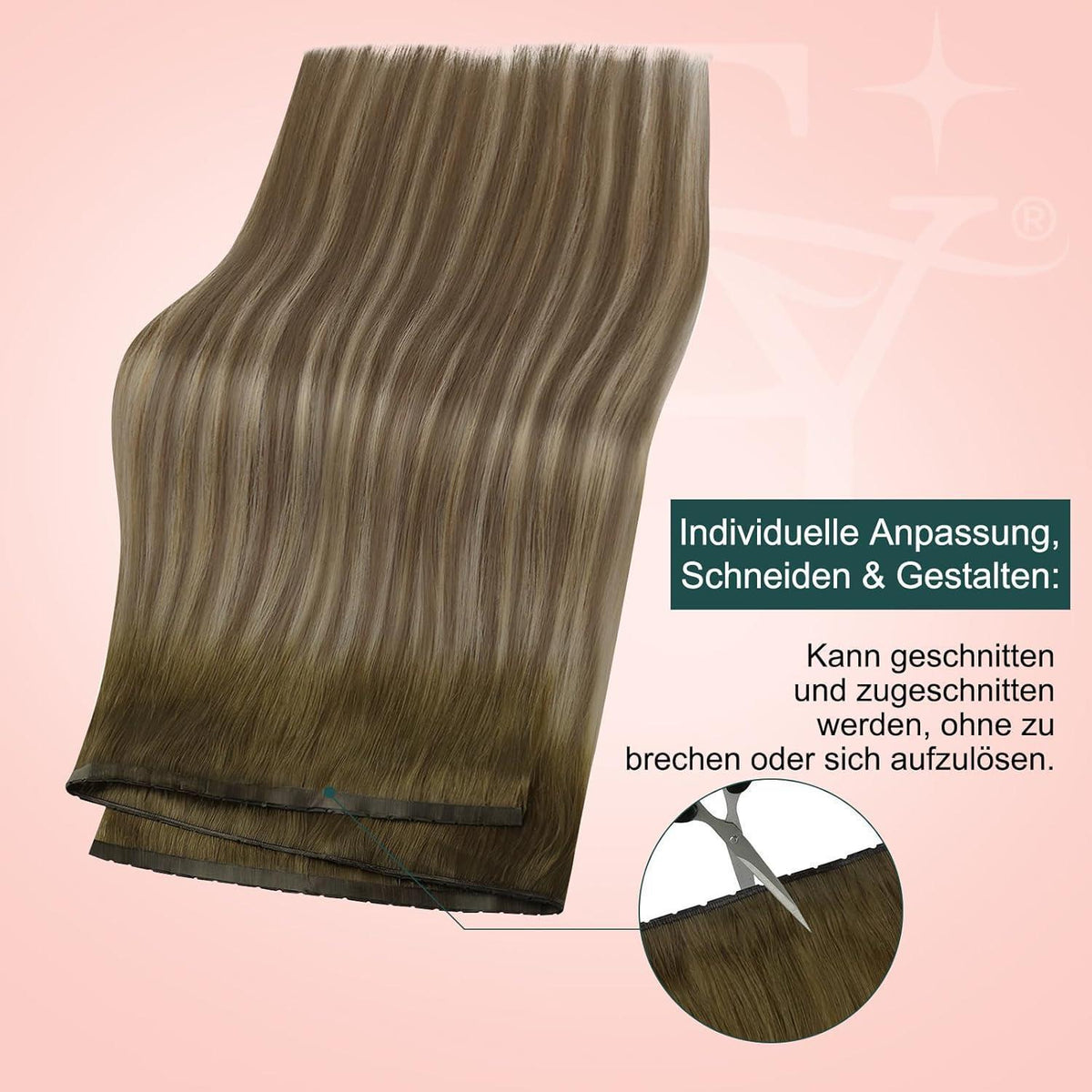 Blond Balayage Butterfly Tressen Echthaar Haarverlängerung 40cm