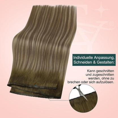 Blond Balayage Butterfly Tressen Echthaar Haarverlängerung 40cm