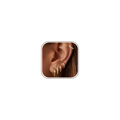 5 Paar Creolen Silber Gold – Knorpel & Helix Ohrringe 8/10/12mm