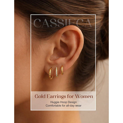 5 Paar Creolen Silber Gold – Knorpel & Helix Ohrringe 8/10/12mm