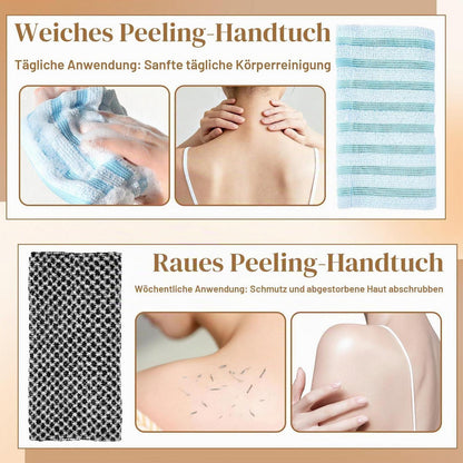 4x Japanisches Peeling-Handtuch für Tiefenreinigung