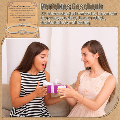 Armband 18. Geburtstag Mädchen Geschenkset mit Karte
