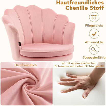 Samt Esszimmerstühle 2er Set mit Blütenblatt-Rückenlehne Rosa