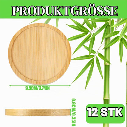 12 Holz Untersetzer Round Bambus - Möbel Schutz & Dekoration