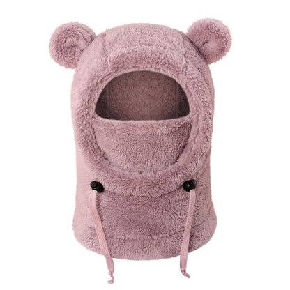 Kinder Thermo Sturmhaube Fleece 3-10 Jahre Dunkelrosa