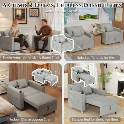 Extrabreites Schlafsofa 97cm – Schlafsessel mit Bettkasten & Getränkehalter