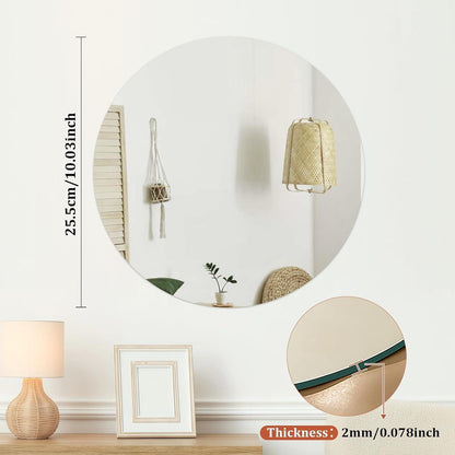 Runder Wandspiegel 25cm – Selbstklebend, Rahmenlos & Klar