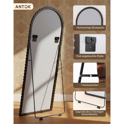 Ganzkörperspiegel 193x86 cm – Arch Design, Stand- & Wandspiegel Schwarz